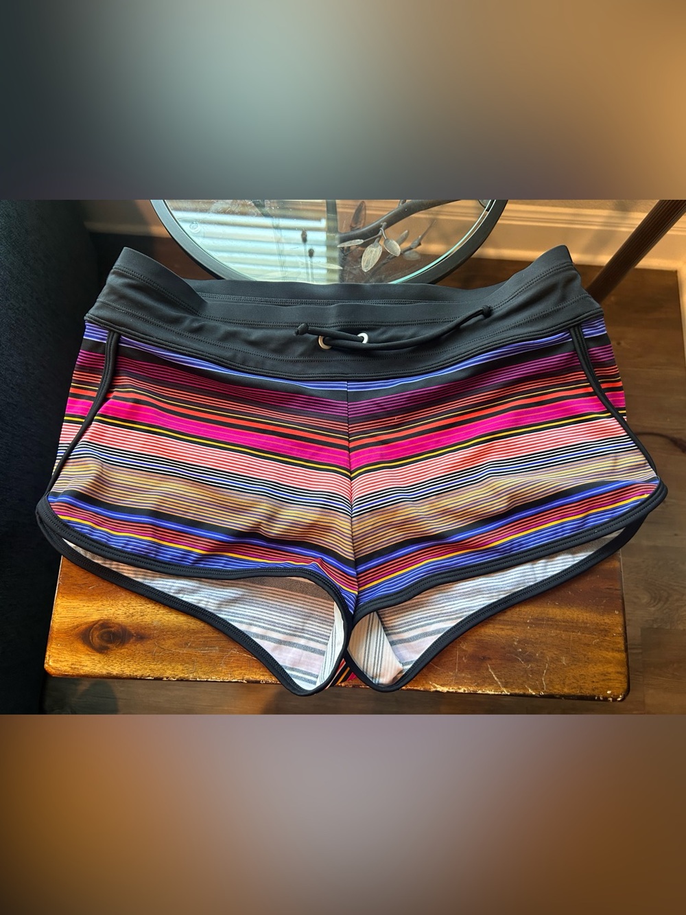 Athleta - Women’s Multicolor Striped swim Shorts - Drawstring Waist